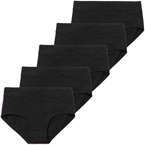 Molasus Women's Soft Cotton Briefs Ladies Mid-High Waisted Full Coverage Panties (Regular & Plus Size)