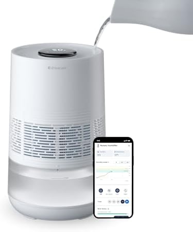 BLUEAIR Premium Smart Humidifier for Large Rooms, Bedrooms, Better Sleep with Evaporative Invisible Mist Tech, Auto Humidify, Easy Top Fill