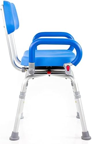 Swival Shower Chair with Padded seat for Inside ShowerFor Senior, Bath Seat | Sit Securely While Bathing - Blue, padded seat, padded armrests, swivel seat, tool-free assembly, 600 lb