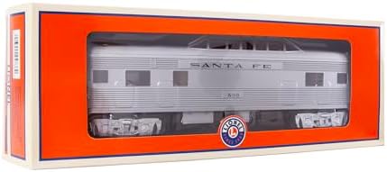 Lionel 684725 Santa Fe Add-On Vista Dome Car, O Gauge, Silver, Gray, Tan, black