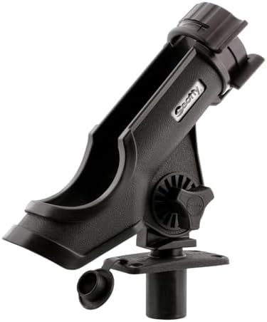 Scotty 0231-BK PowerLock Rod Holder, with 0244 Flush Deck Mounts, black | Adjustable, 360 Degrees of Rotation, Durable Construction