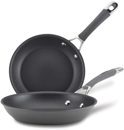 Circulon Radiance Hard Anodized Nonstick Deep Frying Pan with Lid, 12 inch Frying Pan with Lid, Deep Skillet, Gray