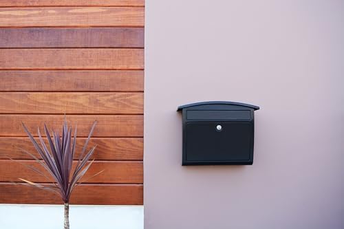 Architectural Mailboxes Dal Rae Galvanized Steel, Locking, Wall Mount Mailbox, 2562B-10, Black, Medium Capacity