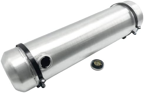 JSD 5 Gallons 8”x24“ Aluminum Spun Round Fuel Gas Tank Cell Fuel Tank with Bracket End Fill 1/4" NPT Outlet