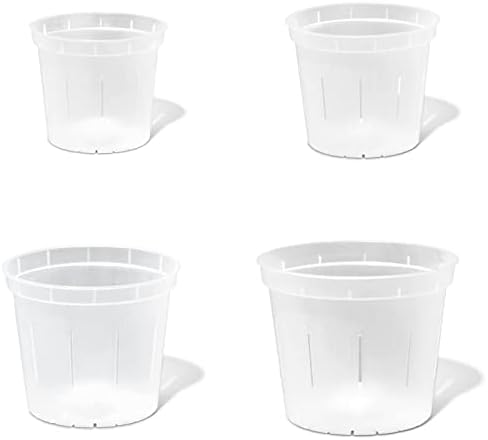 Orchid Pot Growers Assortment (8 Slotted Clear Orchid Pots - 2 Each of 3, 4, 5, 6 Inch) - Premium Orchid Planters, Orchid Pots with Holes for Repotting