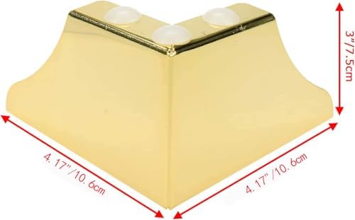 Bitray Metal Sofa Leg 2 Inch Height L Shape Furniture Leg Gold Sofa Legs Table Cabinet Cupboard Couch Leg Furniture Feet Replacement - 4pcs