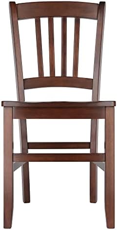 Winsome Madison Seating, Walnut Medium | Classic Backed Kitchen & Dining Room Chairs, Simple & Elegant Home Seating Solution, Great for Office