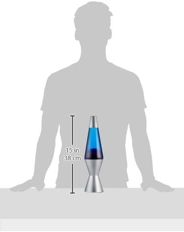 14.5-Inch Silver Base Lava Lamp with Purple Wax in Blue Liquid - 2118