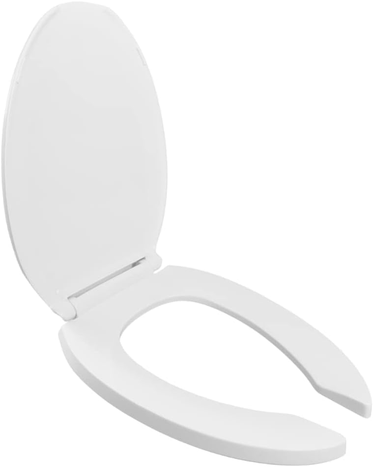 Centoco Toilet Seat Elongated, Commercial, Heavy Duty, SS Hardware, Black | Heavy Duty Hinge, Closed Front, Cover, Plastic, Stainless Steel Hardware, Made in the USA, ‎DS800STS-407