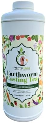 Worm Tea for Gardening - 32oz Quart - Organic Earthworm Soil Enhancer - Vermicompost with Kelp - Increase Yields, Boost Growth, Reduce Stress- Vegetables, Flowers, Fruit Trees - Plant Probiotic