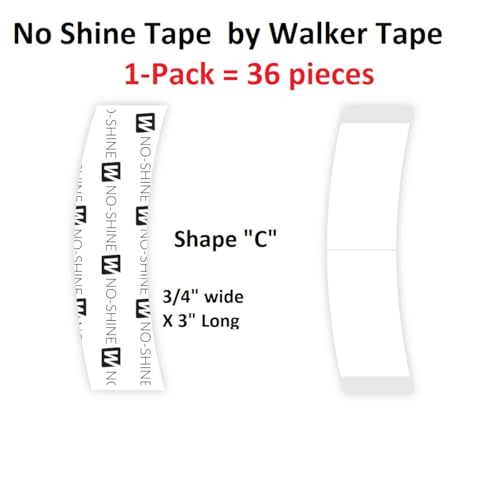 Walker Tape No Shine Tape Adhesive 3/4" X 3" C Contour 36pcs/Bag