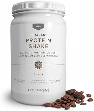 IsaLean Protein Shake - Complete Nutrition for Maintaining Healthy Weight & Lean Muscle Growth Enhanced with MCT Oil - 24 Vitamins & Minerals - 28.1 oz - 14 Meal Canister - Creamy Chocolate