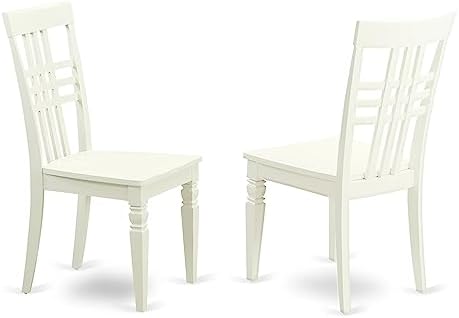 East West Furniture LGC-BCH-W Logan Dining Room Chairs - Stylish Back Solid Wood Seat Chairs, Set of 2, Black & Cherry