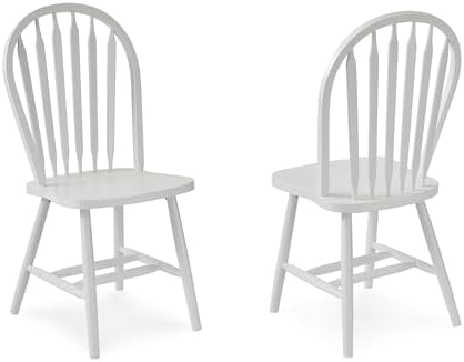 IC International Concepts Solid Wood Windsor ArrowBack Chair, Unfinished