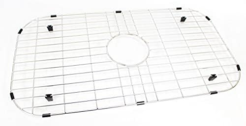 2 Pack Stainless Steel Sink Grid 14.125 x 12 in Rear Drain Hole