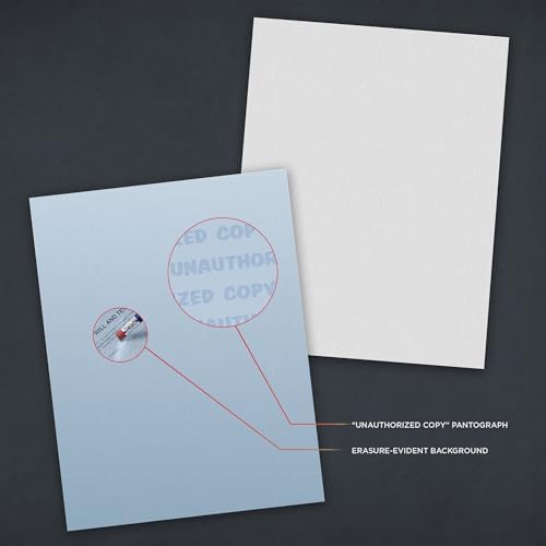 DocuGard Advanced Blue Multi-Purpose Security Paper - Fraud Prevention - 7 Security Features - Laser & Inkjet Printer Compatible - 8.5" x 11“ - 24 lb - 500 Sheets (04546)