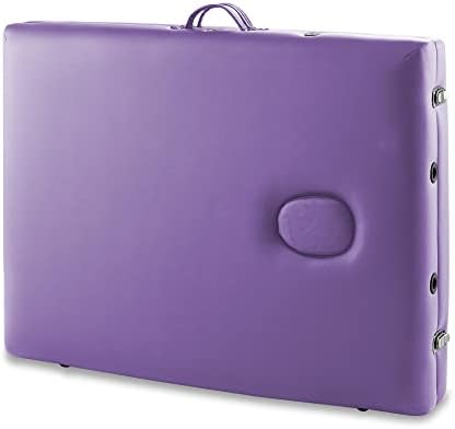 Saloniture Professional Portable Lightweight Bi-Fold Massage Table with Aluminum Legs - Includes Headrest, Face Cradle