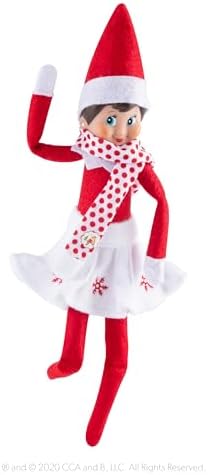 The Elf on the Shelf Claus Couture Collection Snowflake Skirt & Scarf – Red and White Holiday Outfit for Scout Elves – Festive Elf Clothes Accessory – Scout Elf Not Included