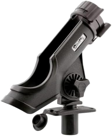 Scotty 0231-BK PowerLock Rod Holder, with 0244 Flush Deck Mounts, black | Adjustable, 360 Degrees of Rotation, Durable Construction