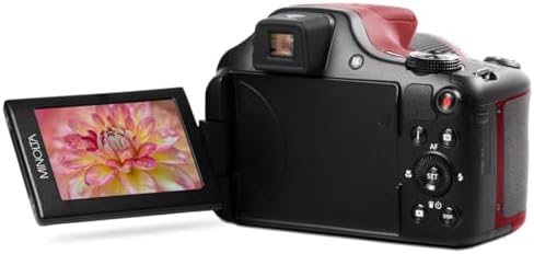 Minolta MN67Z Pro Shot 20MP Camera, 67X Zoom, 1080p HD Video (Red)