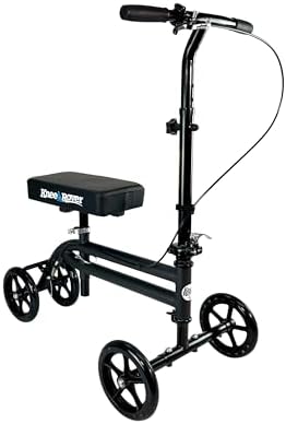 KneeRover Economy Steerable Knee Scooter – Foldable Mobility Aid & Knee Walker with Adjustable Handlebar and Comfortable Knee Pad for Adults (Black) | Knee Walker, For Adults, Foot Surgery & Broken Ankle, Foldable, Crutch Alternative