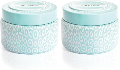 Capri Blue Volcano Printed Travel Tin Jar Candle - Luxury Candle with a Long Lasting Soy Wax Blend - Scented with Tropical & Fruity Fragrance (Blue Color, 8.5 oz)