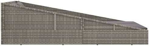 vidaXL Patio Bed Gray 43.3"x78.7" Poly Rattan