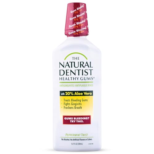 The Natural Dentist Peppermint Twist Mouthwash, No Alcohol & No Fluoride, Plant-Based Daily Rinse that Refreshes & Comforts the Mouth, 16.9 fl oz