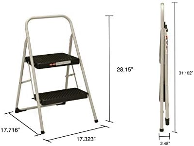 Cosco Lightweight Two Step House Step Stool for Easy Reaching and Cleaning - Non-Marring Leg Tips, Slip Resistant Steps, Stable Rear Leg Support