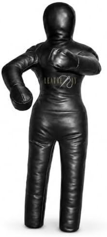 LEATHERAY MMA Jiu Jitsu Grappling Dummy Judo Punching Bag,Brazilian Jiu Jitsu Dummy,Wrestling Grappling BJJ Dummy Black -Unfilled