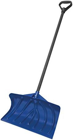 Suncast 20-Inch Snow Shovel and Pusher Combo with Durable Galvanized Steel Wear Strip and Ergonomic D-Grip Handle, Ideal for Driveways, Walkways