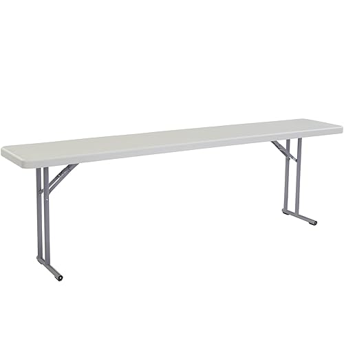 Seminar Folding Table by National Public Seating – 18x72 Portable, Heavy-Duty Foldable Table Indoor/Outdoor Table for Office, Conferences & Training Rooms – Lightweight & Durable, Speckled Gray