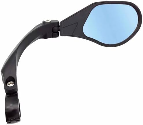 Hafny New Handlebar Bike Mirror, HD,Blast-Resistant, Glass Lens, Reflector (HF-M903LS-FR05 (Bar End Fitting Left Side, Silver Glass))