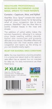Xlear Max Natural Nasal Spray with Xylitol, 1.5 fl oz (Pack of 4) | Strong Formula with Capsicum and Aloe Vera for Servere Sinus Pressure Relief, Nasal Decongestant, Headache, Dry Nose