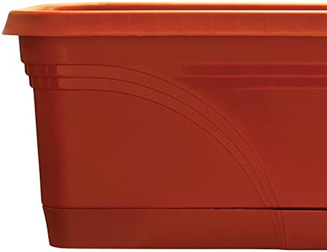 Southern Patio 36 Inch Medallion Weatherproof and Sunray Protected Plastic Hanging Windowsill Garden Box Planter with Drainage Holes, Black