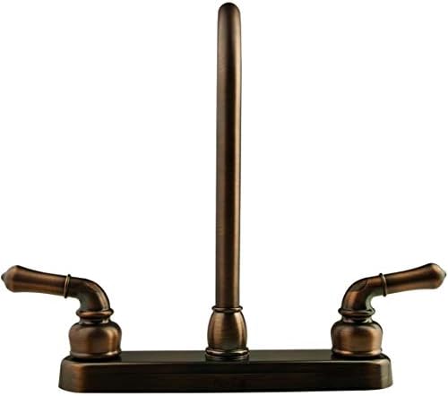 Dura Faucet DF-PK330HC-SN RV J-Spout Kitchen Sink Faucet (Satin Nickel) | Tall spout clears big pots; dual levers fine-tune water flow. Brushed Satin Nickel.