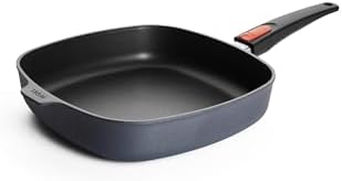 Woll Diamond Lite Cast Iron Frying Pan Square Induction 26 x 26 cm Height 6 cm with Removable Handle Suitable for All Types of Cookers Non-Stick Cast Aluminium