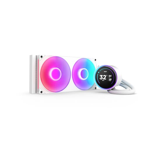 NZXT Kraken Elite 360 RGB - 360mm AIO CPU Cooler, LCD - White | 360mm RGB AIO with 2.36-inch LCD and F360 RGB Core fan. Flagship display cooling with synced RGB via CAM.