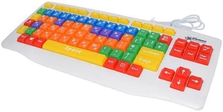 Playlearn Children's Computer USB Keyboard - Upper Case & Lower Case - Color Coded SEN - Splash Proof Casing - Fun to Use Keyboard - Great Learning