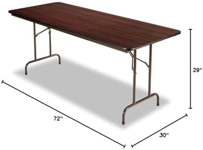 Alera ALEFT727230WA Wood Folding Table, Rectangular, 72w x 30d x 29h, Mahogany