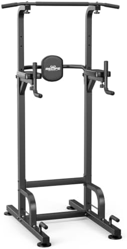 RELIFE REBUILD YOUR LIFE Pull Up Bar Free Standing Power Tower for Home Gym | Dip Station Pull Up Station, Multi-Function Home Fitness Equipment for Pull-Ups, Dips, Push-Ups, Full Body Strength Training