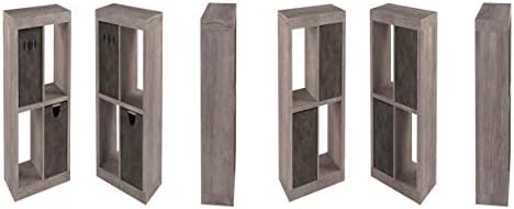 Better Homes and Gardens.. Bookshelf Square Storage Cabinet 4-Cube Organizer (Weathered) (Rustic Gray, 4-Cube)-L8