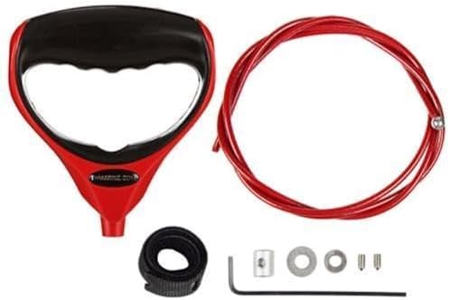 T-H Marine G-Force Heavy-Duty Trolling Motor Replacement Handle, Cushioned Grip, Lift & Release Cord with Nylon Jacketed Stainless Steel Cable - Red