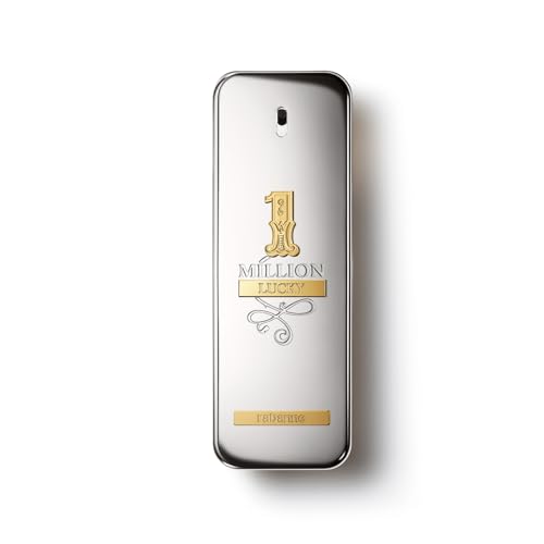 Rabanne 1 Million Lucky Eau de Toilette - Men's Fragrance - 3.4 oz | Long Lasting Woody Aromatic Designer Spray, Hazelnut, Plum & Cedarwood