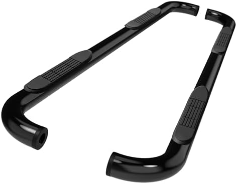 TAC Side Steps Fit Chevy Silverado/GMC Sierra 1999-2018 1500 & 1999-2019 2500/3500 Extended/Double Cab (Excluding C/K Classic) (Body Mount) Truck Pickup 3" Black Side Bars Nerf Bars 2 Pieces