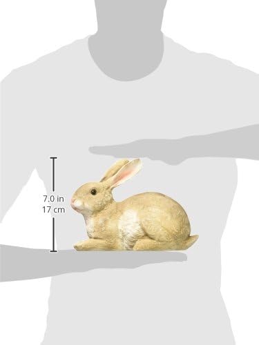 Design Toscano QM200861 Bashful The Bunny Lying Down Rabbit Outdoor Garden Statue, 10 Inch, full color