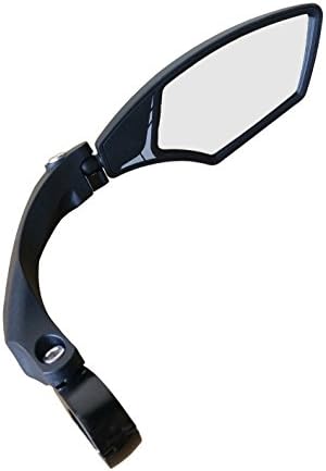 Hafny Handlebar Bike Mirror – HD Glass, Wide Angle, Adjustable 360° Rear View – Shatterproof, Anti-Glare, Premium, MTB, E-Bike, and Commuter Cycling Safety, HF-MR095 (Silver Left)