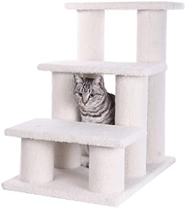 Armarkat Pet Steps, 4-steps, B4001, Ivory, 17"(W)x25"(D)x25"(H), each platform 7" Deep