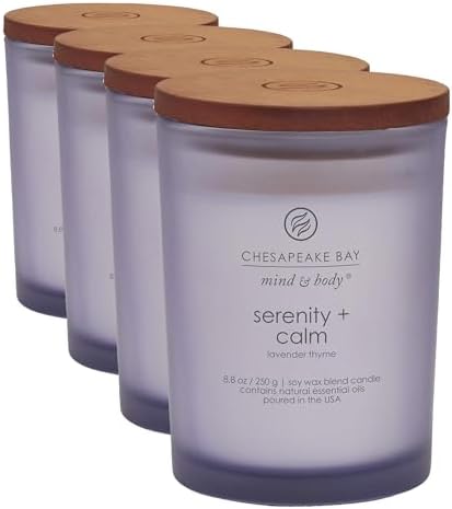 Chesapeake Bay Balance + Harmony Scented Candle Water Lily Pear Fragrance 50 Hours Burn Time Warm & Decorative Soy Wax Blend