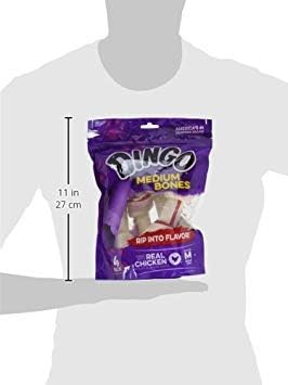 Dingo 156095 Rawhide Bones For Small Dogs, Chicken,White, 6-Count, 8 Ounces